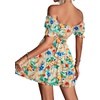 image:imageLYANER Womens 2 Piece Outfits Floral Off Shoulder Tie Up Crop Top and Mini Skirt SetMulti Floral