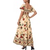 image:imageLYANER Womens Casual Summer Midi Dress Ruffle Short Sleeve Square Neck Smocked Tiered Ruffle DressesMonstera Deliciosa Flower