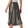 image:imageLYANER Womens Satin Silky Midi Skirt Elastic High Waist Zipper A Line Business Casual SkirtsGray