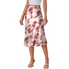 image:imageLYANER Womens Satin Silky Midi Skirt Elastic High Waist Zipper A Line Business Casual SkirtsRed Tie Dye