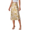 image:imageLYANER Womens Satin Silky Midi Skirt Elastic High Waist Zipper A Line Business Casual SkirtsTurmeric Lily