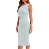 image:imageLYANER Womens Summer Rib Knit Stretch Crewneck Sleeveless Bodycon Midi DressPale Blue