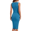 image:imageLYANER Womens Summer Rib Knit Stretch Crewneck Sleeveless Bodycon Midi DressTeal Blue
