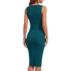 image:imageLYANER Womens Summer Rib Knit Stretch Crewneck Sleeveless Bodycon Midi DressWood Green