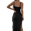 image:imageLYANER Womens Summer Tie Knot Cut Out Side Split Sleeveless Knit Bodycon Maxi Dress Sexy Vacation Long SundressBlack
