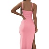 image:imageLYANER Womens Summer Tie Knot Cut Out Side Split Sleeveless Knit Bodycon Maxi Dress Sexy Vacation Long SundressBlush Pink