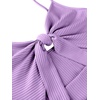 image:imageLYANER Womens Summer Tie Knot Cut Out Side Split Sleeveless Knit Bodycon Maxi Dress Sexy Vacation Long SundressLavender