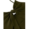 image:imageLYANER Womens Summer Tie Knot Cut Out Side Split Sleeveless Knit Bodycon Maxi Dress Sexy Vacation Long SundressLight Green