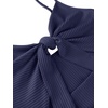 image:imageLYANER Womens Summer Tie Knot Cut Out Side Split Sleeveless Knit Bodycon Maxi Dress Sexy Vacation Long SundressNavy