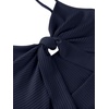 image:imageLYANER Womens Summer Tie Knot Cut Out Side Split Sleeveless Knit Bodycon Maxi Dress Sexy Vacation Long SundressNavy Blue