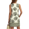 image:imageLYANER Womens Boho Cut Out Round Neck Sleeveless A Line Beach Vacation Mini SundressGreen