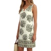 image:imageLYANER Womens Boho Cut Out Round Neck Sleeveless A Line Beach Vacation Mini SundressGreen