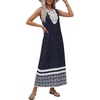 image:imageLYANER Womens Boho Print Notch V Neck Sleeveless A Line Beach Vacation Long SundressNavy Blue
