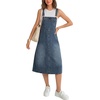 image:imageLYANER Womens Button Sleeveless Vintage Long Denim Bib Overall Jumper Dress with PocketBlue
