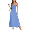 image:imageLYANER Womens Casual Summer Dress V Neck Ruffle Spaghetti Strap A Line Elegant Maxi SundressesSky Blue