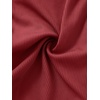 image:imageLYANER Womens Collar V Neck Button Slim Fitted Blouse Ribbed Knit Short Sleeve Shirt Going Out TopBurgundy