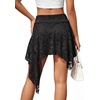 image:imageLYANER Womens Cute Lace Asymmetrical Y2K Skirts Sexy Hight Waist A Line Layered Ruffle Mini SkirtBlack