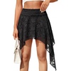 image:imageLYANER Womens Cute Lace Asymmetrical Y2K Skirts Sexy Hight Waist A Line Layered Ruffle Mini SkirtBlack