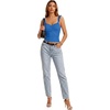 image:imageLYANER Womens Cute Tank Tops Sweetheart Neck Ruffle Strap Ruched Sleeveless Ribbed Knit Cami TopLight Royal