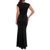 image:imageLYANER Womens Deep V Neck Cap Sleeve Tie Back Bodycon Wedding Guest Long DressBlack