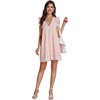 image:imageLYANER Womens Elegant Eyelet V Neck Ruffle Cap Sleeve Tank Babydoll A Line Mini DressPure Pink
