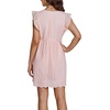 image:imageLYANER Womens Elegant Eyelet V Neck Ruffle Cap Sleeve Tank Babydoll A Line Mini DressPure Pink