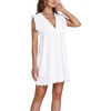 image:imageLYANER Womens Elegant Eyelet V Neck Ruffle Cap Sleeve Tank Babydoll A Line Mini DressWhite