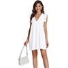 image:imageLYANER Womens Elegant Eyelet V Neck Ruffle Cap Sleeve Tank Babydoll A Line Mini DressWhite