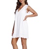 image:imageLYANER Womens Elegant Eyelet V Neck Ruffle Cap Sleeve Tank Babydoll A Line Mini DressWhite