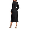 image:imageLYANER Womens Fall Square Neck Long Sleeve Tiered A Line Ribbed Knit Elegant Sweater DressBlack