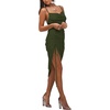 image:imageLYANER Womens Satin Spaghetti Straps Cowl Neck Sexy Ruch Cocktail Midi DressesGarden Green