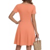 image:imageLYANER Womens Scoop Neck Short Sleeve Skater Dress Casual Ruffle A Line Fit and Flare Mini DressesOrange