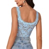 image:imageLYANER Womens Sexy Floral Lace Tops Scallop Strap Sleeveless See Through Sheer Tank Top Cami ShirtLight Blue
