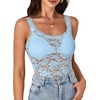 image:imageLYANER Womens Sexy Floral Lace Tops Scallop Strap Sleeveless See Through Sheer Tank Top Cami ShirtLight Blue