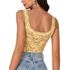 image:imageLYANER Womens Sexy Floral Lace Tops Scallop Strap Sleeveless See Through Sheer Tank Top Cami ShirtLight Yellow