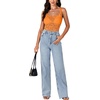 image:imageLYANER Womens Sexy Floral Lace Tops Scallop Strap Sleeveless See Through Sheer Tank Top Cami ShirtOrange