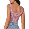 image:imageLYANER Womens Sexy Floral Lace Tops Scallop Strap Sleeveless See Through Sheer Tank Top Cami ShirtPink