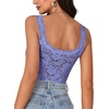 image:imageLYANER Womens Sexy Floral Lace Tops Scallop Strap Sleeveless See Through Sheer Tank Top Cami ShirtViolet