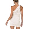 image:imageLYANER Womens Sexy One Shoulder Ruched Sleeveless Bodycon Mini Short DressBeige