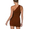 image:imageLYANER Womens Sexy One Shoulder Ruched Sleeveless Bodycon Mini Short DressBrown
