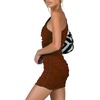 image:imageLYANER Womens Sexy One Shoulder Ruched Sleeveless Bodycon Mini Short DressBrown