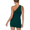 image:imageLYANER Womens Sexy One Shoulder Ruched Sleeveless Bodycon Mini Short DressDark Green