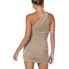 image:imageLYANER Womens Sexy One Shoulder Ruched Sleeveless Bodycon Mini Short DressKhaki