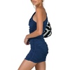 image:imageLYANER Womens Sexy One Shoulder Ruched Sleeveless Bodycon Mini Short DressNavy
