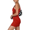 image:imageLYANER Womens Sexy One Shoulder Ruched Sleeveless Bodycon Mini Short DressRed