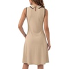 image:imageLYANER Womens Sleeveless Collared Dress Color Block A Line Flare Casual Midi DressesKhaki