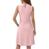 image:imageLYANER Womens Sleeveless Collared Dress Color Block A Line Flare Casual Midi DressesLight Pink