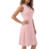 image:imageLYANER Womens Sleeveless Collared Dress Color Block A Line Flare Casual Midi DressesLight Pink