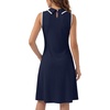 image:imageLYANER Womens Sleeveless Collared Dress Color Block A Line Flare Casual Midi DressesNavy Blue