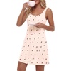 image:imageLYANER Womens Sleeveless Nightgown Sexy Soft Scoop Neck Sleepwear Loose Tank NightshirtChampagne Print